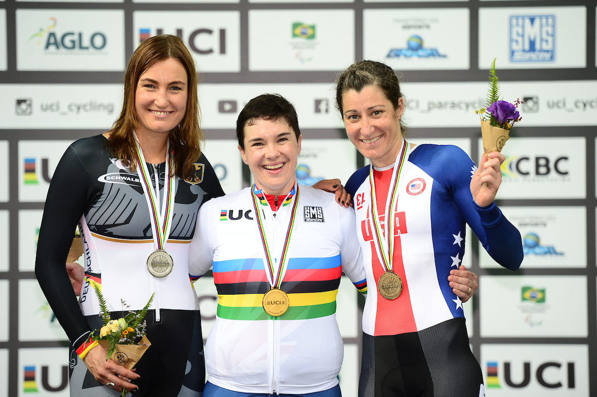 Megan with the bronze and silver medallists from the Rio Paralympics