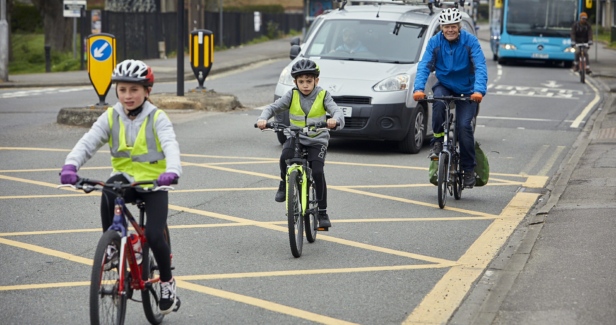 Cyclists on the road