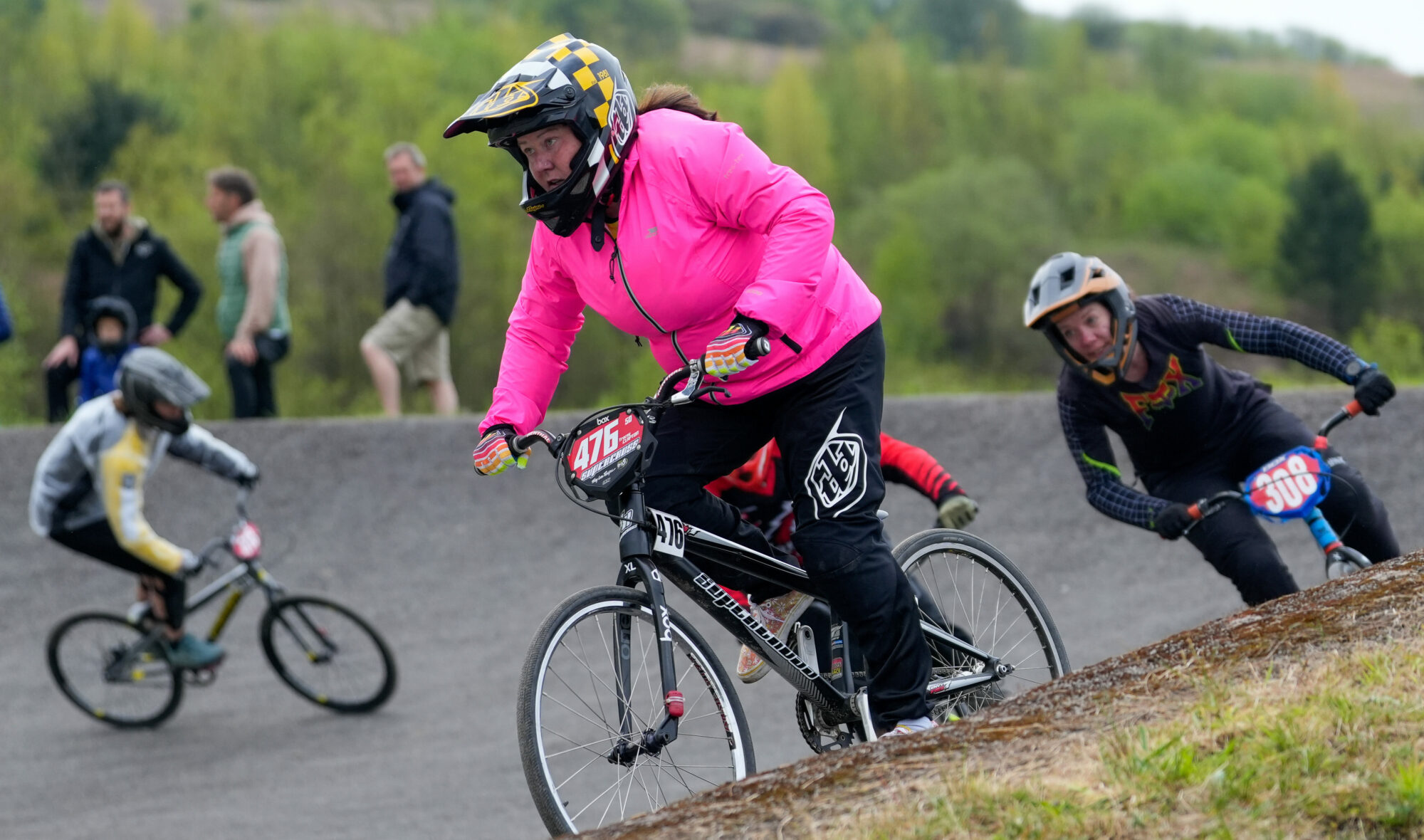 Tracey on a BMX racing track